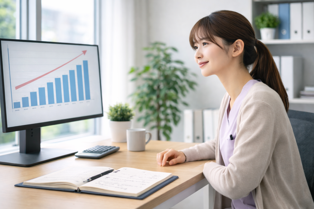 介護職の給料アップや将来性に希望を感じる女性