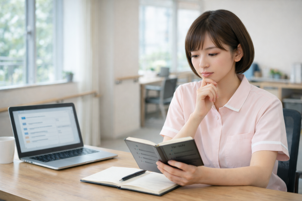 介護職のメリットとデメリットを比較して考える女性